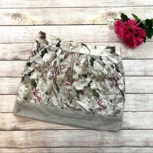 Gap Silky Floral Mini Skirt Purple and Gray 8